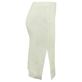 Alexander Mcqueen-Alexander McQueen Crepe Midi Pencil Skirt in Ivory Acetate-White,Cream