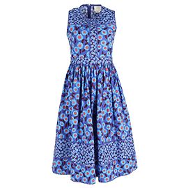 Kate Spade Tanger Blumenkleid aus blauer Baumwolle Blau
