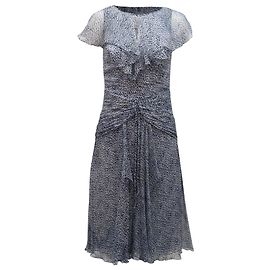 Carolina Herrera Bedrucktes Midikleid aus hellblauer Seide Blau Hellblau