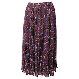 Michael Kors-Michael Kors Pleated Floral-Print Maxi Skirt in Multicolor Polyester-Multiple colors