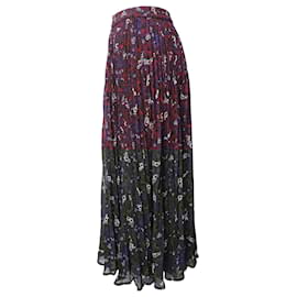 Michael Kors-Michael Kors Pleated Floral-Print Maxi Skirt in Multicolor Polyester-Other,Python print