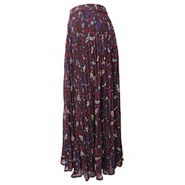 Michael Kors-Michael Kors Pleated Floral-Print Maxi Skirt in Multicolor Polyester-Multiple colors