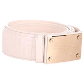 Versace-Cintura Versace con fibbia in metallo e pelle bianca-Bianco