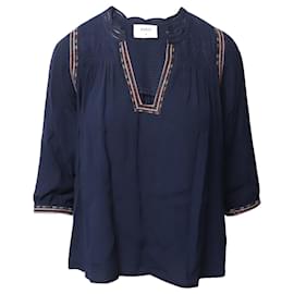 Ba&sh Boho Top aus marineblauer Viskose Blau