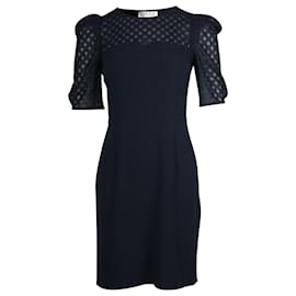 Claudie Pierlot-Claudie Pierlot 3/4 Minikleid mit Ärmeln aus marineblauem Triacetat-Blau,Marineblau