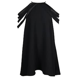 Halston Heritage-Halston Off Shoulder Mini Dress in Black Polyester-Black