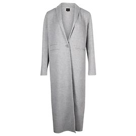 Maje Galaxie Long Coat in Grey Wool Grey