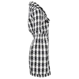 Maje-Maje Mini Robe Ricky Façon Tweed en Coton Noir et Blanc-Noir