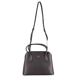 Prada-Prada Matinee Bag Medium in Black Saffiano Leather-Black