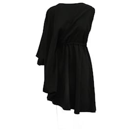 Maison Martin Margiela-Maison Martin Margiela Asymmetrical Knee Length Dress in Black Polyester-Black