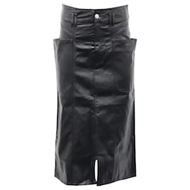 Isabel Marant Etoile-Etoile Isabel Marant Midi Skirt in Black Polyurethane-Black