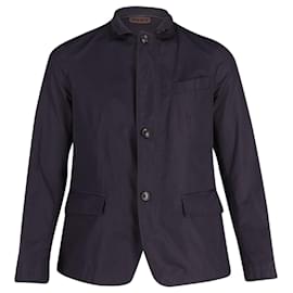 Tod's-Tod's Blouson Jacket in Navy Blue Polyester-Blue,Navy blue