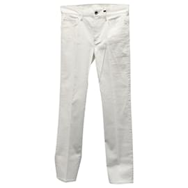 Helmut Lang-Helmut Lang Pantalon droit en coton blanc-Blanc