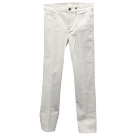Pantalones Helmut Lang de pernera recta en algodón blanco Blanco