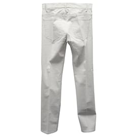 Helmut Lang-Helmut Lang Pantalon droit en coton blanc-Blanc