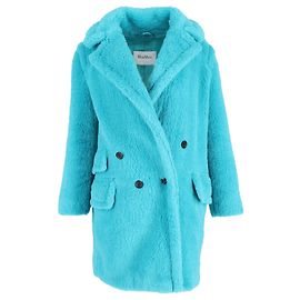 Max Mara Adenia Teddy Coat in Turquoise Alpaca Other