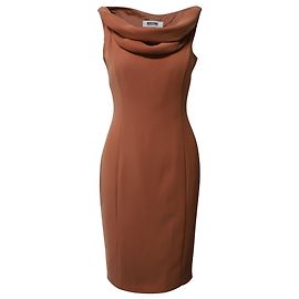 Robe fourreau à col bénitier Moschino en polyester orange rouille Autre Orange