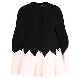 Capa Flared Zig-zag Alexander McQueen em Lã Preta Preto