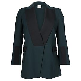 Autre Marque Dion Lee Two-Toned Blazer in Forest Green and Black Polyester  Other Python print