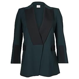 Autre Marque-Dion Lee Two-Toned Blazer in Forest Green and Black Polyester -Multiple colors
