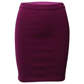 Wolford Saia Lápis tricotada em Lã Roxa Roxo