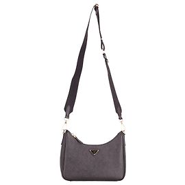 Riedizione Prada 2005 Borsa a Spalla in Pelle Saffiano Nera Nero