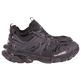 Balenciaga-Balenciaga Track Sneakers in Black Leather and Nylon Mesh-Black