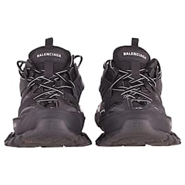 Balenciaga-Balenciaga Track Sneakers in Black Leather and Nylon Mesh-Black
