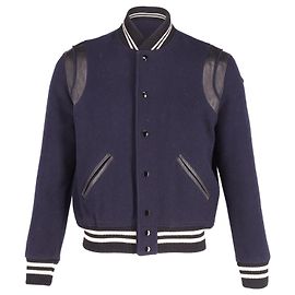 Saint Laurent Teddy Jacket  in Navy Wool Blue Navy blue