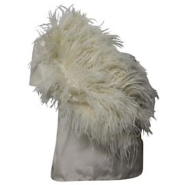 Top asimétrico con plumas de Maje en algodón blanco Blanco