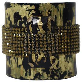 Pulseira Erickson Beamon cravejada com miçangas douradas Dourado Metálico