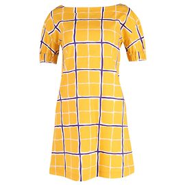 Vestido de verano a cuadros en algodón amarillo de Love Moschino Otro
