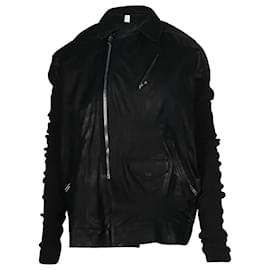 Rick Owens-Veste de moto Rick Owens en cuir noir-Noir