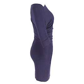 Vivienne Westwood-Vivienne Westwood Draped Fitted Dress in Navy Blue Viscose  -Blue,Navy blue