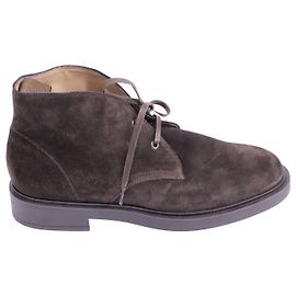 Gianvito Rossi Cohen Chukka Boots in Dark Brown Suede Brown