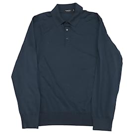 Ermenegildo Zegna-Polo Maglia Manica Lunga Ermenegildo Zegna in Laine Grigio Lana-Grigio