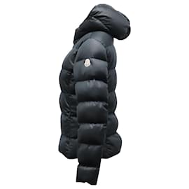 Moncler-Moncler Hooded Puffer Short Jacket in Black Nylon-Black