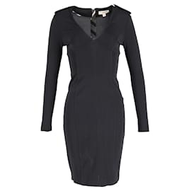 Burberry-Burberry Dress with Epaulette in Black Acetate-Black