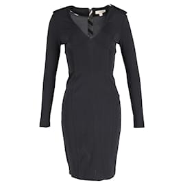 Burberry-Burberry-Kleid mit Epaulette in schwarzem Acetat-Schwarz