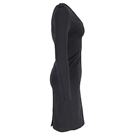 Burberry-Burberry-Kleid mit Epaulette in schwarzem Acetat-Schwarz