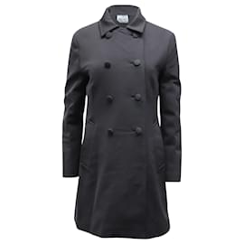 Prada-Prada Mid Length Trench Coat in Black Polyester-Black