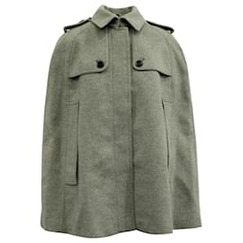 Burberry-Burberry Trench Cape in Grey Cashmere-Grey