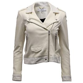 IRO Biker Jacket in White Leather White