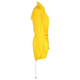 Versace-Versace Drawstring Parka in Yellow Polyamide-Yellow