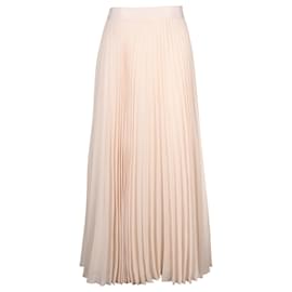 Alice + Olivia-Alicia & Olivia Essie Pleated Georgette Midi Skirt in Pastel Pink Polyester-Other