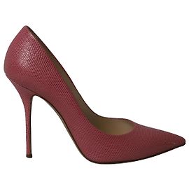Tacones de aguja en punta Casadei en cuero rosa Rosa
