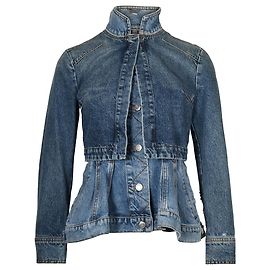 Giacca di jeans a strati multistrato foderata di Alexander McQueen in cotone blu Blu