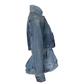 Alexander Mcqueen-Alexander McQueen Double Layered Multi Panel Denim Jacket in Blue Cotton-Blue