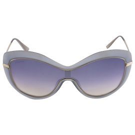 Salvatore Ferragamo Oversized Sunglasses in Gold Metal Frame Grey