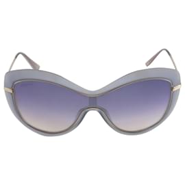 Salvatore Ferragamo-Salvatore Ferragamo Oversized Sunglasses in Gold Metal Frame-Grey